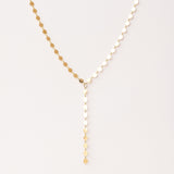 Gold-plated 925 sterling silver ellipse Y necklace