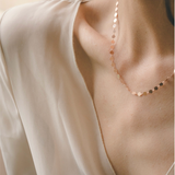 Collier Ellipse Rond Argent Doré Rose