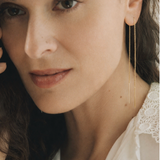 925 sterling silver chain wire earrings, 18k gold plated