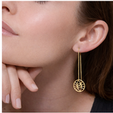 Boucles d’oreilles Fil “Œil Chanceux” Argent 925 Doré