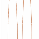 Boucles d’oreilles chaîne traversante – Argent 925 doré rose