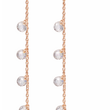 Boucles d’oreilles pendantes chaîne et zircon – Argent 925 doré