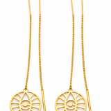Boucles d’oreilles Fil “Œil Chanceux” Argent 925 Doré