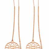 Boucles d’oreilles Fil “Œil Chanceux” Argent 925 Doré Rose