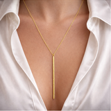 Gold Plated 925 Sterling Silver Stem Necklace