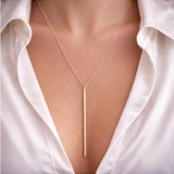925 Sterling Silver Rose Gold Plated Stem Necklace