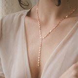 Collier Ellipse  Y en Argent Doré Rose