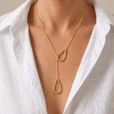 Collier Lariat Argent 925 Doré or jaune