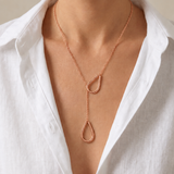 Collier Lariat Argent 925 Doré or rose